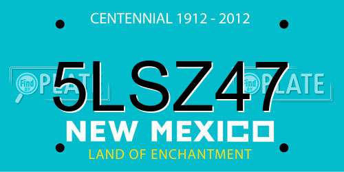 5LSZ47 New Mexico License Plate