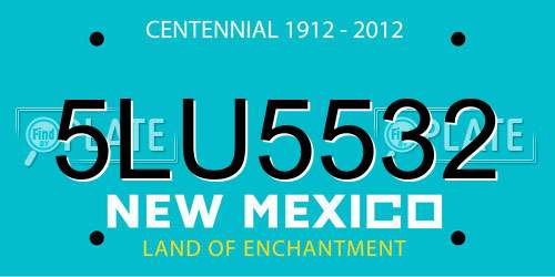 5LU5532 New Mexico License Plate