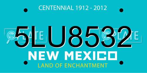5LU8532 New Mexico License Plate