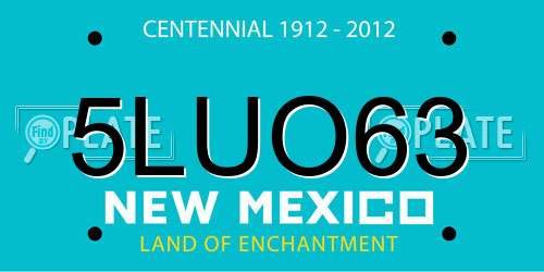 5LUO63 New Mexico License Plate