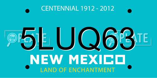 5LUQ63 New Mexico License Plate
