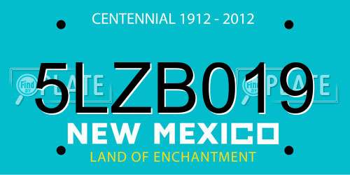 5LZB019 New Mexico License Plate