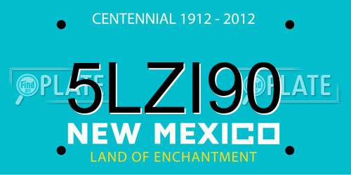 5LZI90 New Mexico License Plate