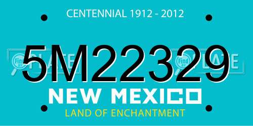 5M22329 New Mexico License Plate