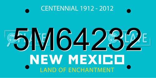 5M64232 New Mexico License Plate