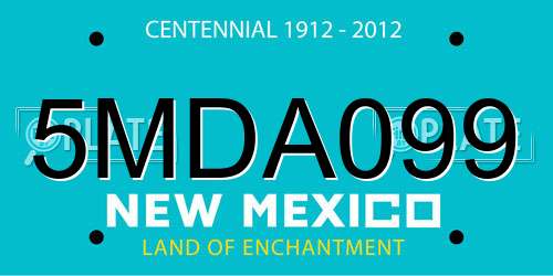 5MDA099 New Mexico License Plate