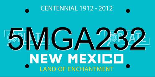 5MGA232 New Mexico License Plate