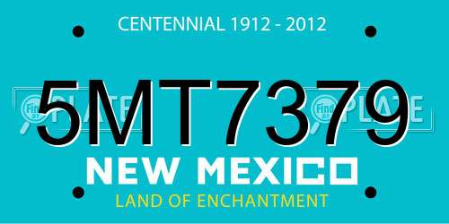 5MT7379 New Mexico License Plate