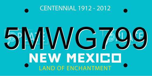 5MWG799 New Mexico License Plate