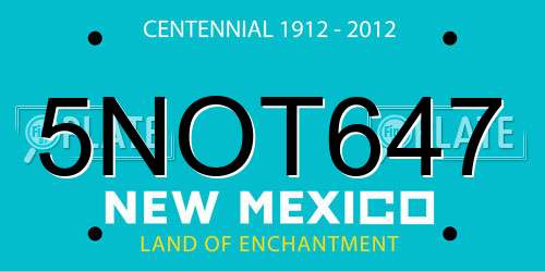 5NOT647 New Mexico License Plate