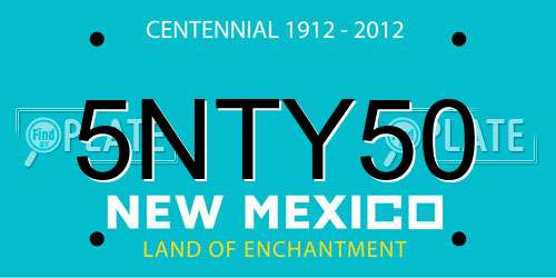 5NTY50 New Mexico License Plate