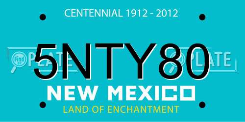 5NTY80 New Mexico License Plate