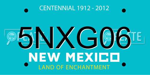 5NXG06 New Mexico License Plate