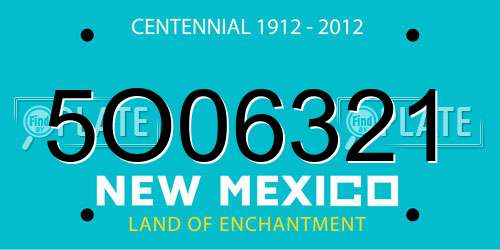 5O06321 New Mexico License Plate