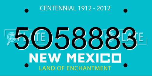 5O58883 New Mexico License Plate