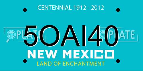 5OAI40 New Mexico License Plate