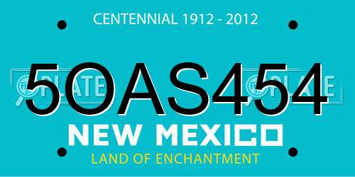 5OAS454 New Mexico License Plate