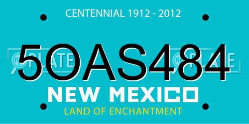 5OAS484 New Mexico License Plate
