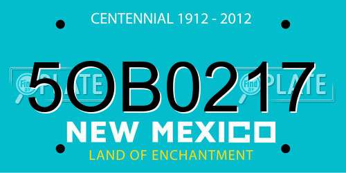 5OB0217 New Mexico License Plate