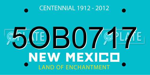 5OB0717 New Mexico License Plate