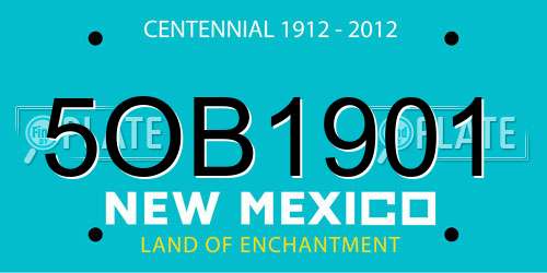 5OB1901 New Mexico License Plate