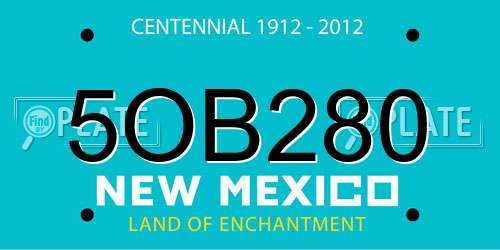 5OB280 New Mexico License Plate