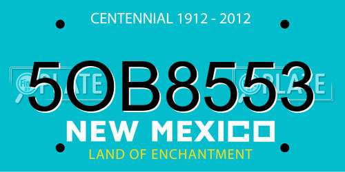 5OB8553 New Mexico License Plate