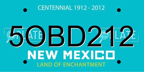 5OBD212 New Mexico License Plate
