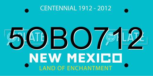 5OBO712 New Mexico License Plate