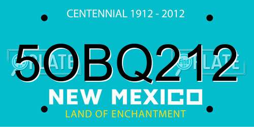 5OBQ212 New Mexico License Plate