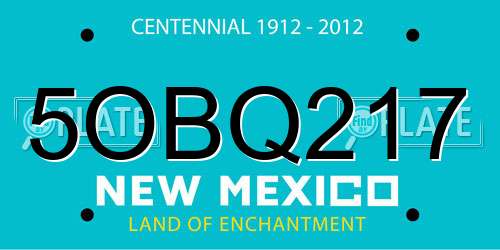 5OBQ217 New Mexico License Plate