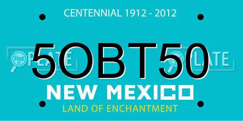 5OBT50 New Mexico License Plate