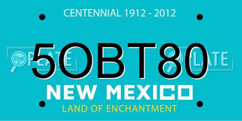 5OBT80 New Mexico License Plate