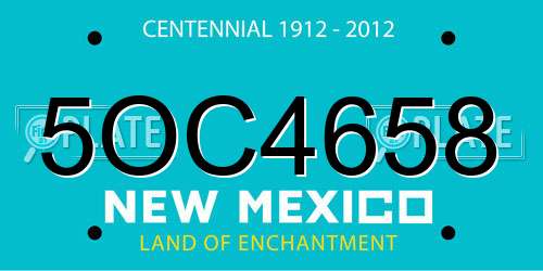 5OC4658 New Mexico License Plate