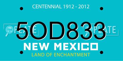 5OD833 New Mexico License Plate