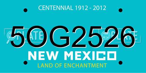 5OG2526 New Mexico License Plate