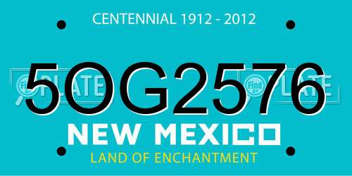 5OG2576 New Mexico License Plate
