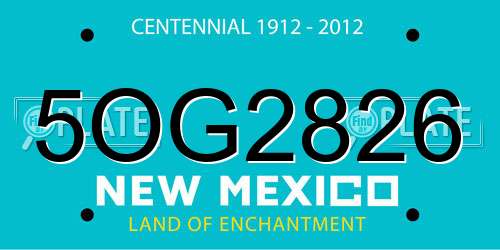 5OG2826 New Mexico License Plate