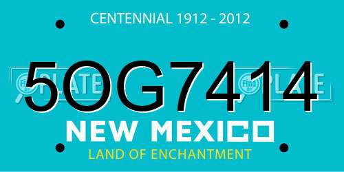 5OG7414 New Mexico License Plate
