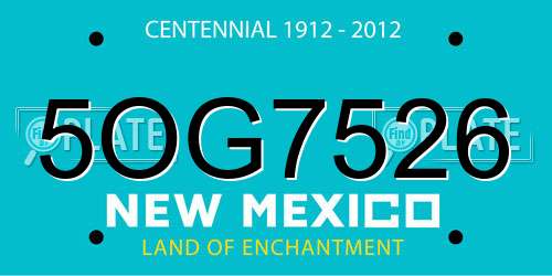 5OG7526 New Mexico License Plate