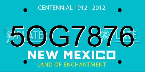 5OG7876 New Mexico License Plate