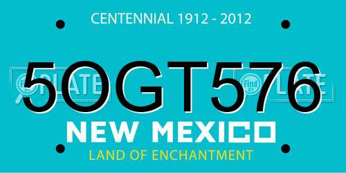 5OGT576 New Mexico License Plate