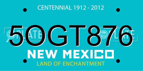 5OGT876 New Mexico License Plate