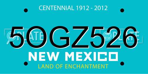 5OGZ526 New Mexico License Plate