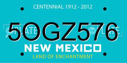 5OGZ576 New Mexico License Plate