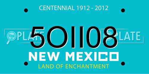 5OII08 New Mexico License Plate