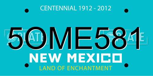 5OME581 New Mexico License Plate