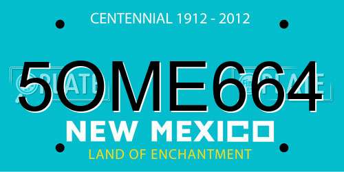 5OME664 New Mexico License Plate