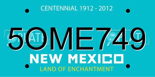5OME749 New Mexico License Plate