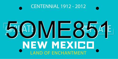 5OME851 New Mexico License Plate